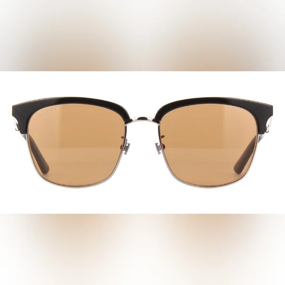NEW GUCCI BLACK BROWN GUCCI SUNGLASSES GG0697S 005 UNISEX GUCCI EYEWEAR - Picture 6 of 8